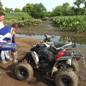 How many Blaster's does it take to pull a river stuck 600lb 4x4 atv out with????  Well, 2 do NOT work, haha...

keep digging!!!