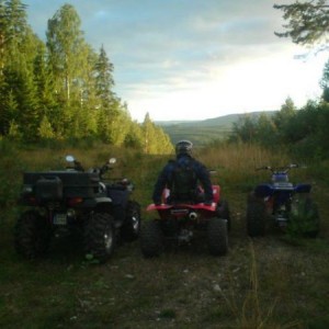 Me and 2 of my brothers out trailing, funny thing is that the bigger the 4wheeler, the younger the brother... Mines on the far right.