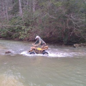 me crossing one of the creeks in Tennessee