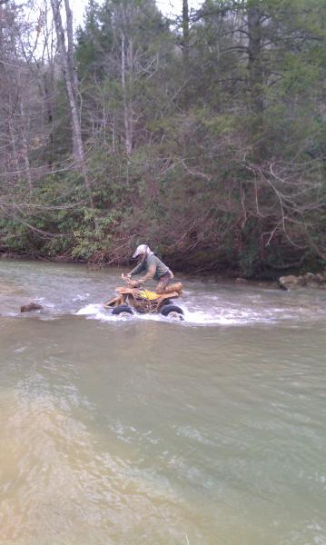 me crossing one of the creeks in Tennessee