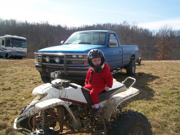 son wanting to ride...lol, he's 2