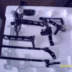 gloss black tie rods,foot pegs,shift lever,