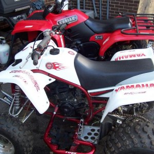 side view with tusk nerfs and the six pack rear rack for trail riding