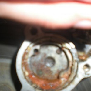 the back of the caliper... THATS NOT EVEN THE FRACTION OF THE RUST THAT FELL OUT WHEN I TOOK THE CAP OFF