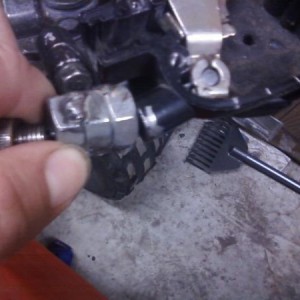 I welded 3 nuts together to make the coupler