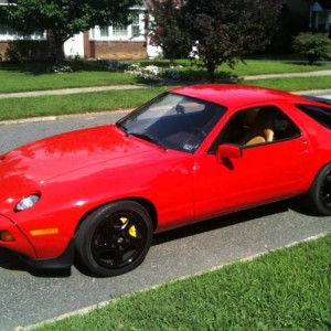 My other drug, my Euro Porsche 928S X-Race car/weekend blaster, 4.7 stroker V8, ported and polished, bored intake, dual RAM Air, 928 Motorsports Y Pipe, open track exhaust, shorty RUF 5 speed box, ground up resto done Indischrot Red, 993 Turbo wheels now MATTE BLACK, new 911 Cashmere tan interior, S4 rear wing, lowered 1 1/4", GT shocks, new S lip/splitter, LSD car, blah blah...
