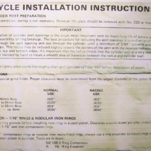 This is the "Old School" instructions that wiseco use to include with they're pistons.