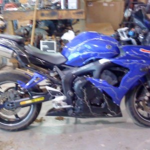 07 fz6- 05 r6 lower fairing, 07 r1 tail and seats, dyno jet tuner, scorpion exhaust, 43mm clip ons, lowered front end.