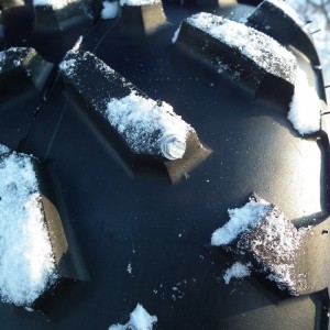 Screws in tread for ice