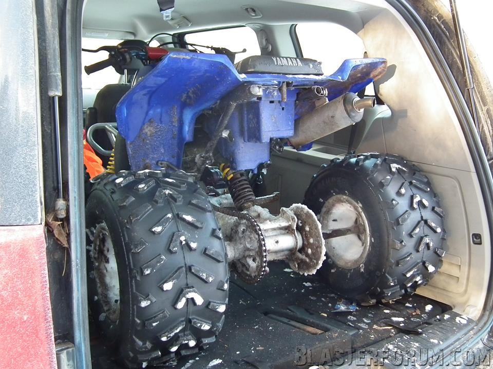 Blaster in a Dodge minivan