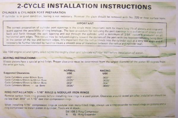 This is the "Old School" instructions that wiseco use to include with they're pistons.